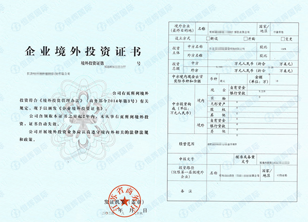 江苏公司投资香港ODI备案成功下证