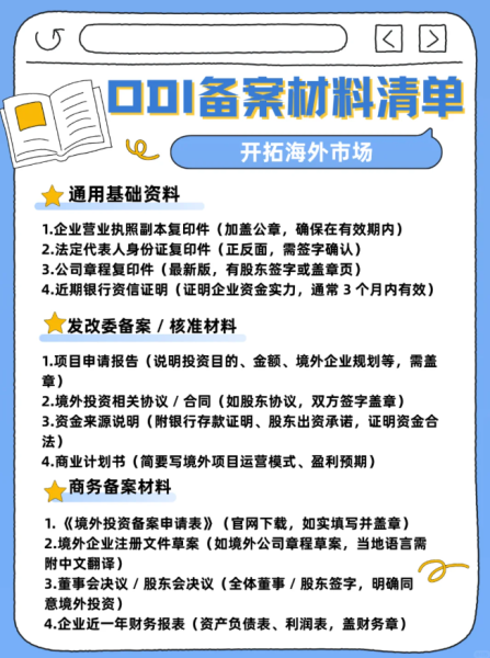 手把手教你准备境外投资备案申报材料（2025最新）